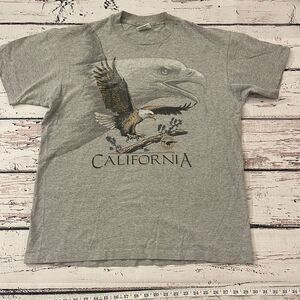 Vintage Eagle California Preservation Foundation T‎ Shirt Gray XL Made In USA
